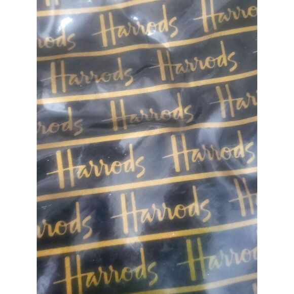 RARE BY SHREDS HARRODS Logo Blue and Gold Cotton PVC Tote Bag - Picture 6 of 6